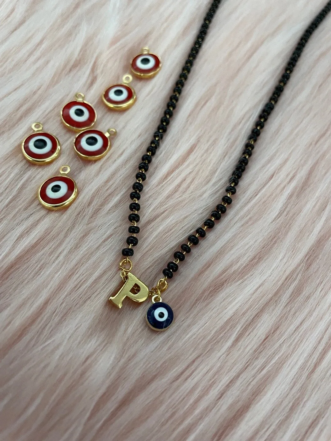 A-Z Letter Short Mangalsutra Designs with Evil Eye (20 Inches)