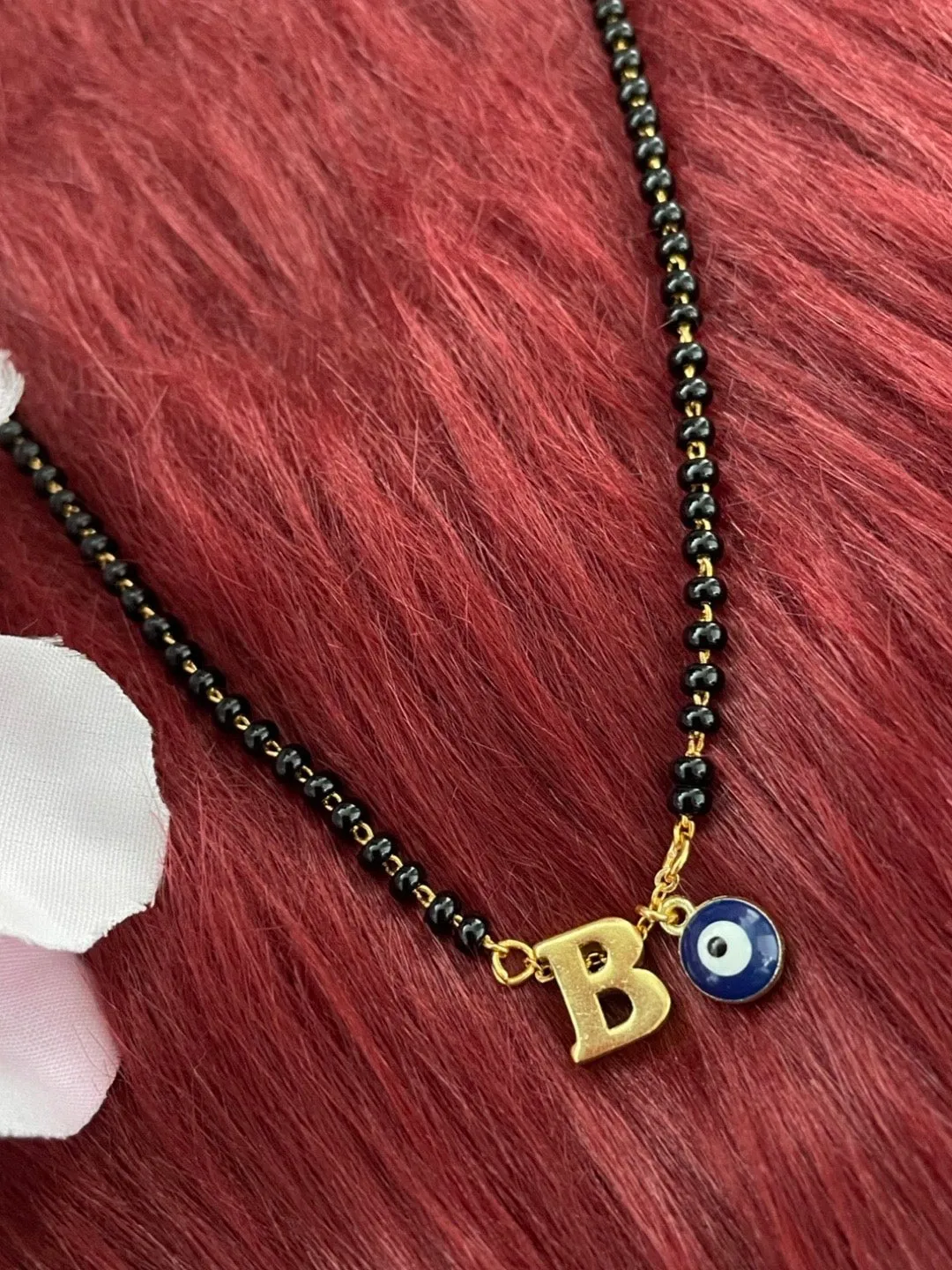 A-Z Letter Short Mangalsutra Designs with Evil Eye (20 Inches)