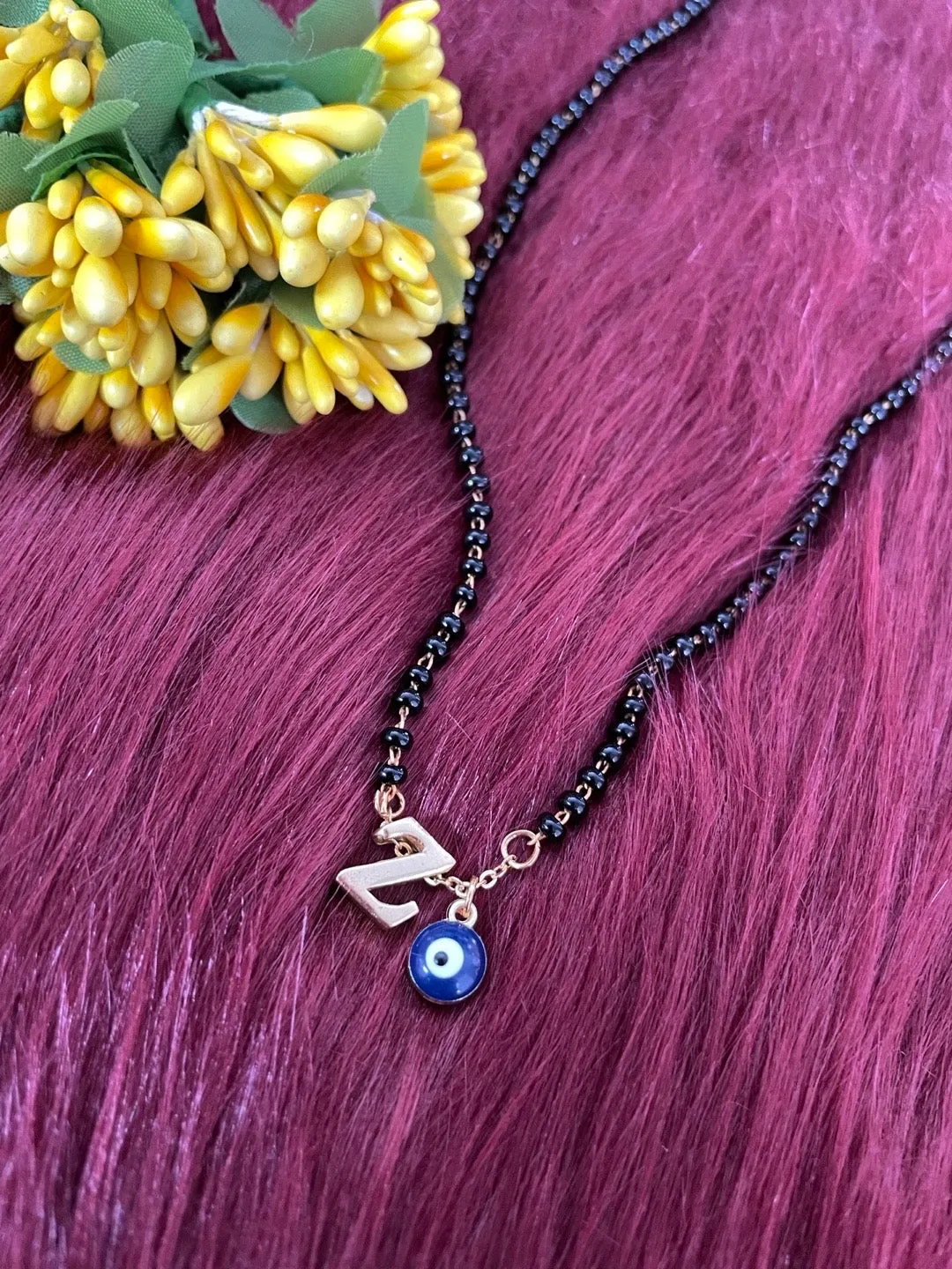 A-Z Letter Short Mangalsutra Designs with Evil Eye (20 Inches)