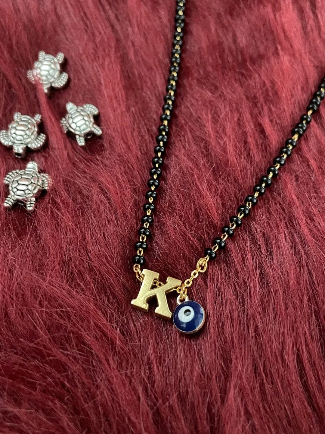 A-Z Letter Short Mangalsutra Designs with Evil Eye (20 Inches)