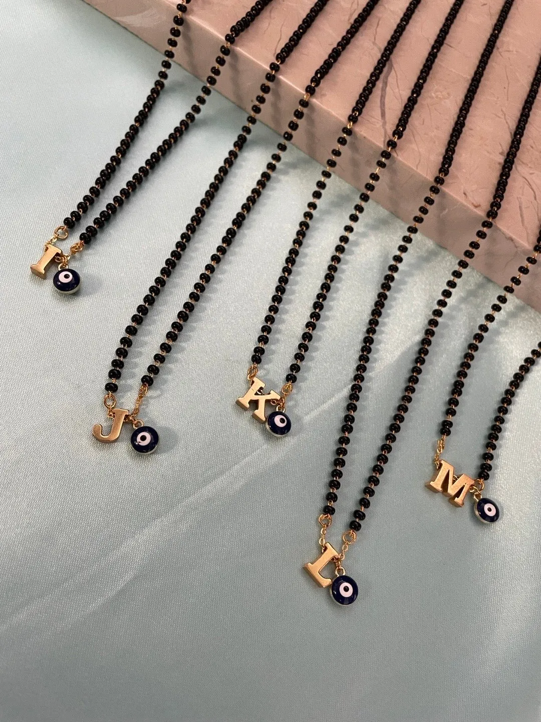 A-Z Letter Short Mangalsutra Designs with Evil Eye (20 Inches)