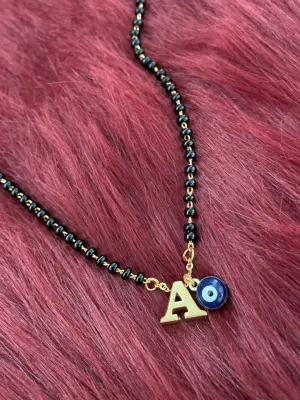 A-Z Letter Short Mangalsutra Designs with Evil Eye (20 Inches)