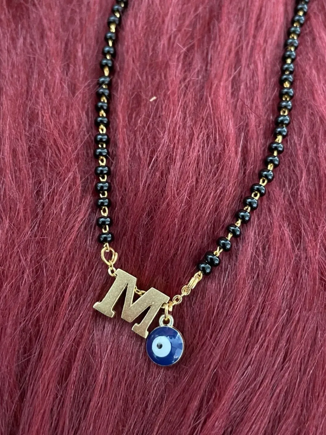A-Z Letter Short Mangalsutra Designs with Evil Eye (20 Inches)