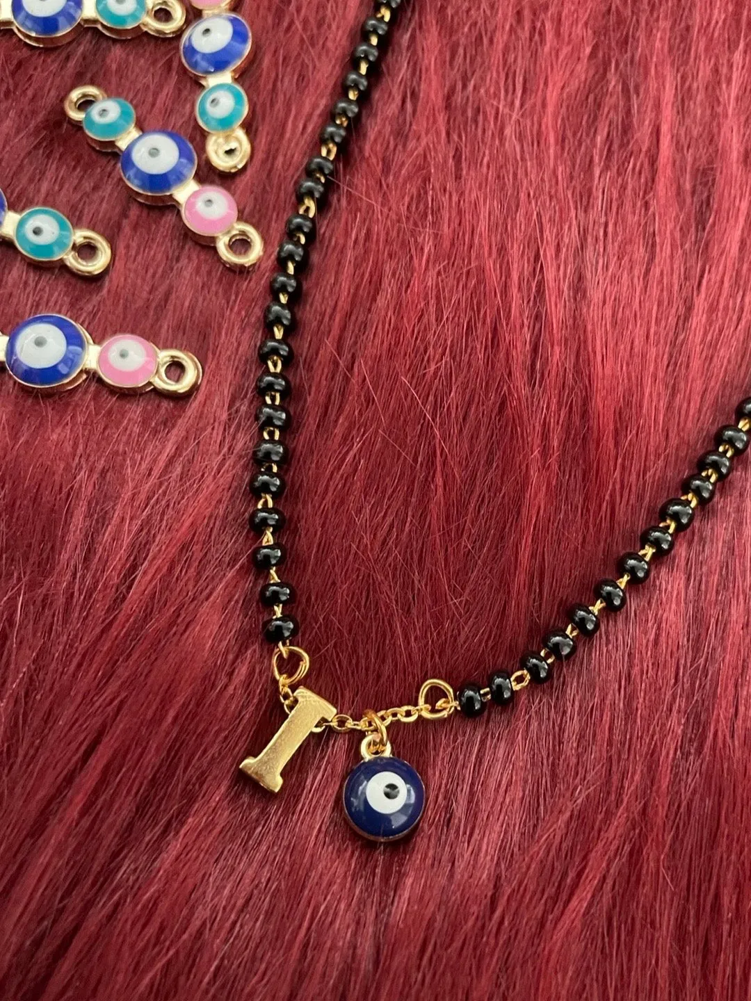 A-Z Letter Short Mangalsutra Designs with Evil Eye (20 Inches)