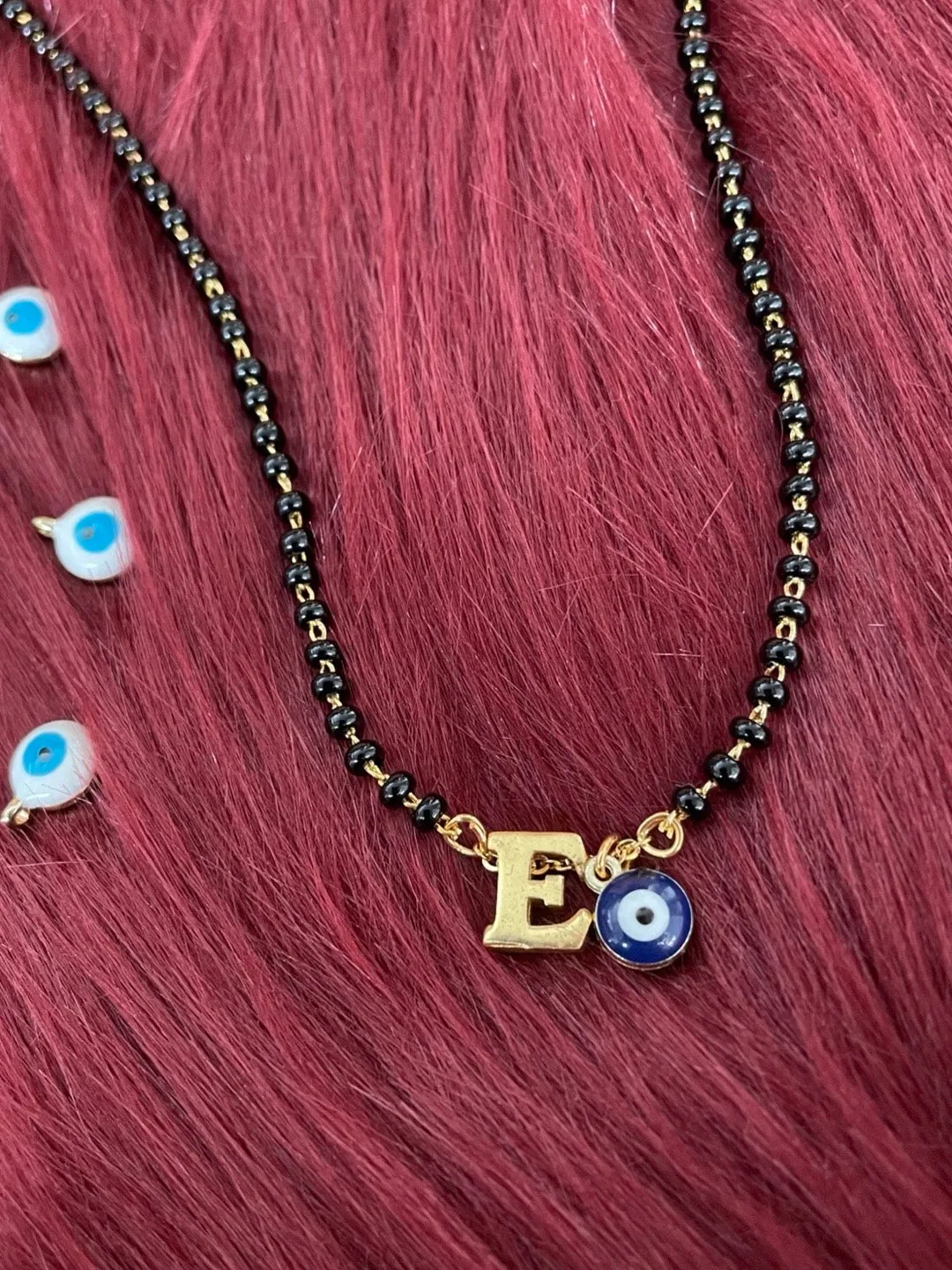 A-Z Letter Short Mangalsutra Designs with Evil Eye (20 Inches)