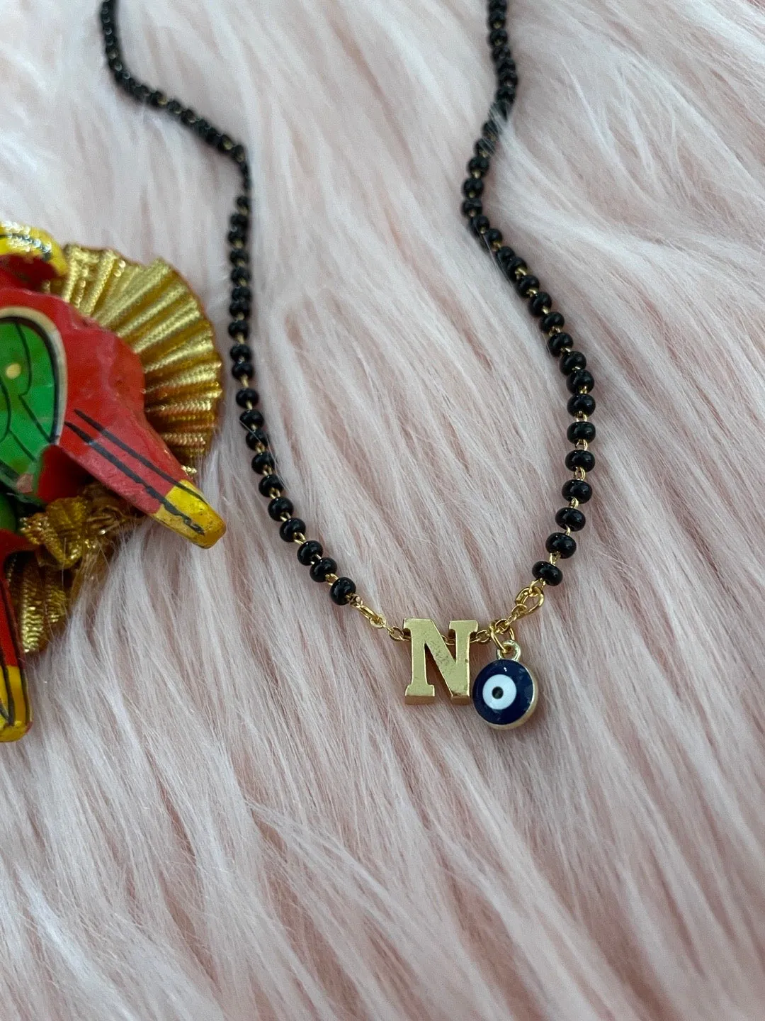 A-Z Letter Short Mangalsutra Designs with Evil Eye (20 Inches)