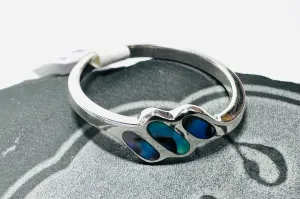 Abalone 3 Line Design Band Ring Size 9