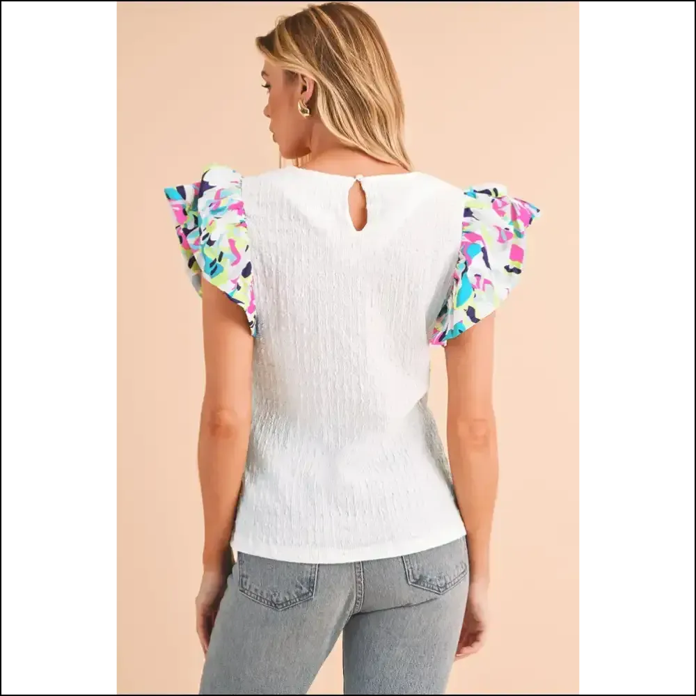 Abstract Puff Sleeve Top: so Chic, It's Scary (good) - Needful Things 😈