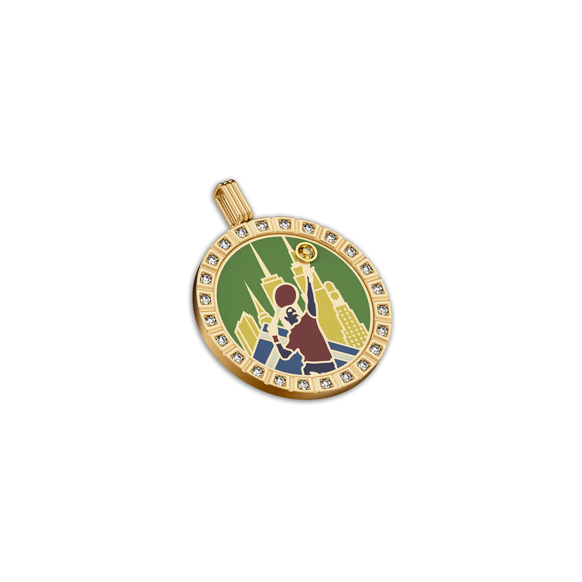 'Ace Adornments' Halo Diamond Spinning Pendant