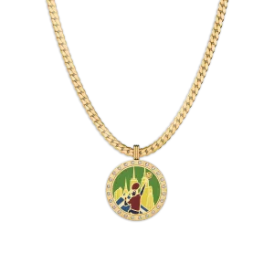 'Ace Adornments' Halo Diamond Spinning Pendant
