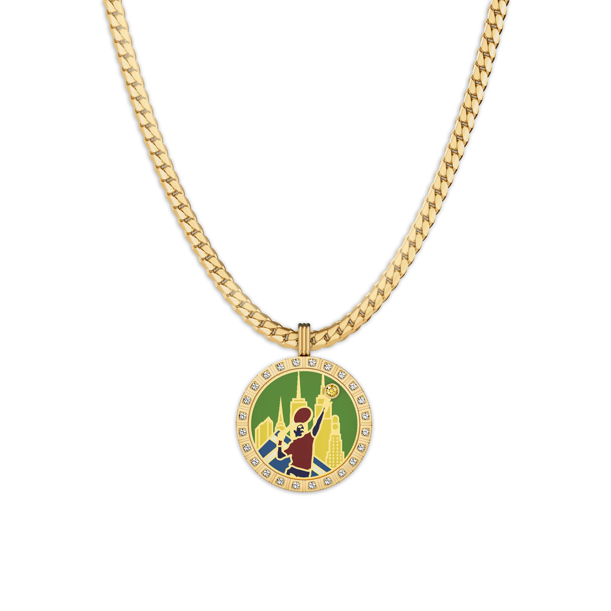 'Ace Adornments' Halo Diamond Spinning Pendant