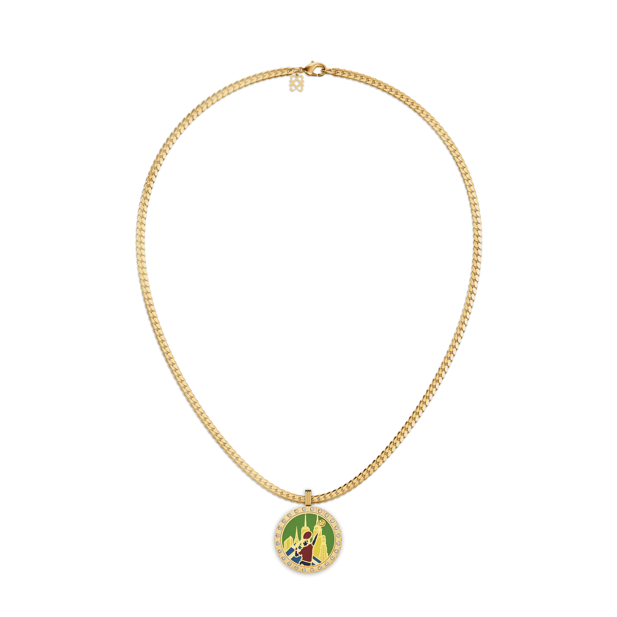 'Ace Adornments' Halo Diamond Spinning Pendant