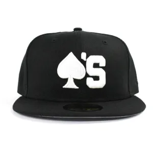 Ace of Spades New Era 59Fifty Fitted Hat (Ver 2 Glow in the Dark Black Gray Under Brim)
