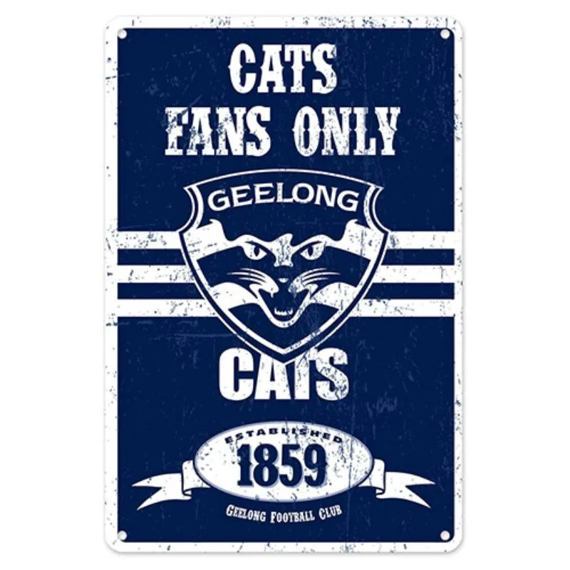 AFL Geelong Cats Retro Metal Sign