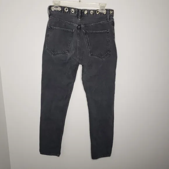 AGOLDE Jamie High Rise Black Grommet Detailling Size 26 Revolve UO Relax…