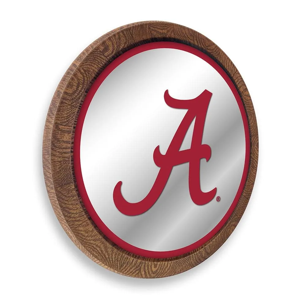 Alabama Crimson Tide: "Faux" Barrel Top Mirrored Wall Sign