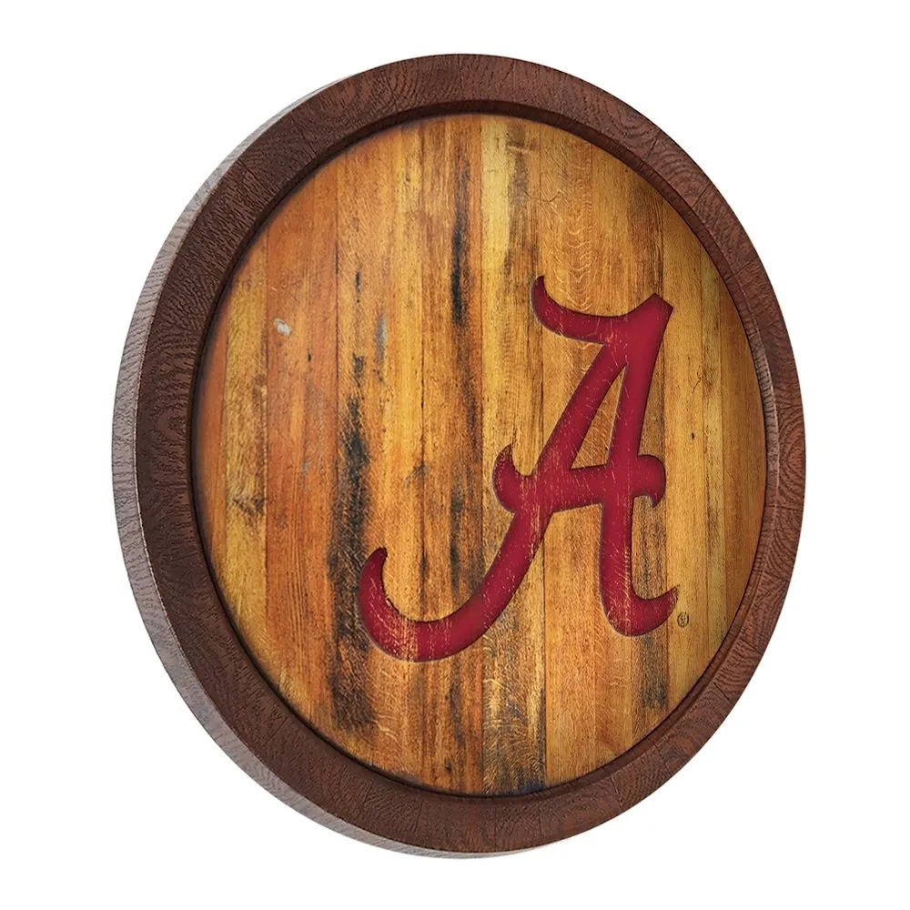 Alabama Crimson Tide: Weathered "Faux" Barrel Top Sign