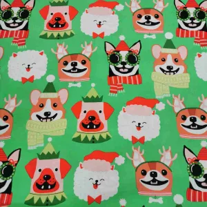 Alexander Henry Cotton, Canine Christmas, Candy Green