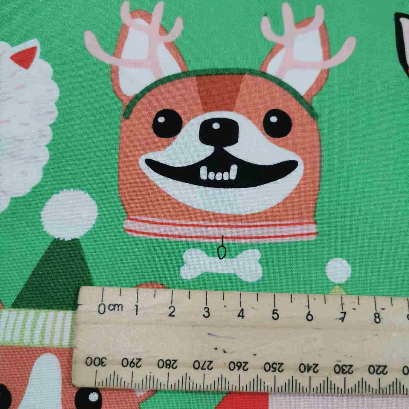 Alexander Henry Cotton, Canine Christmas, Candy Green