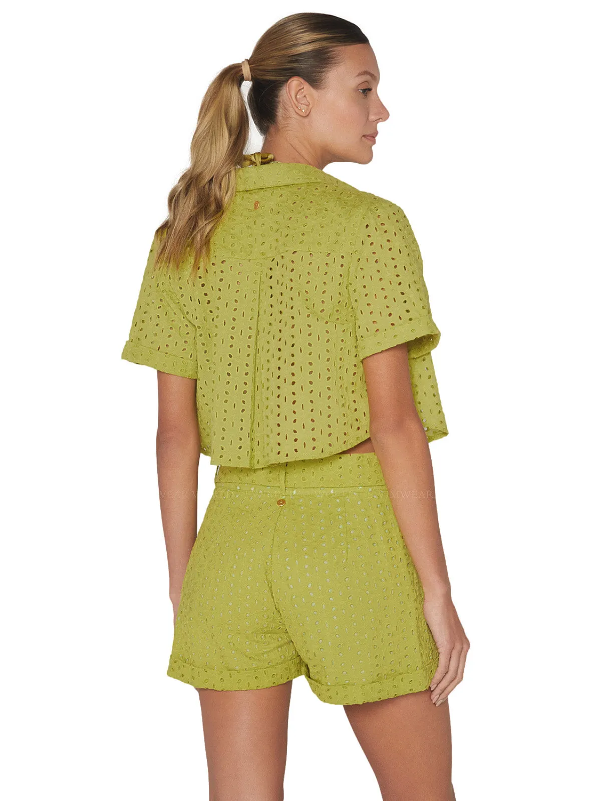 Ama Eyelet Shirt-Zubi Eyelet Shorts ::RET