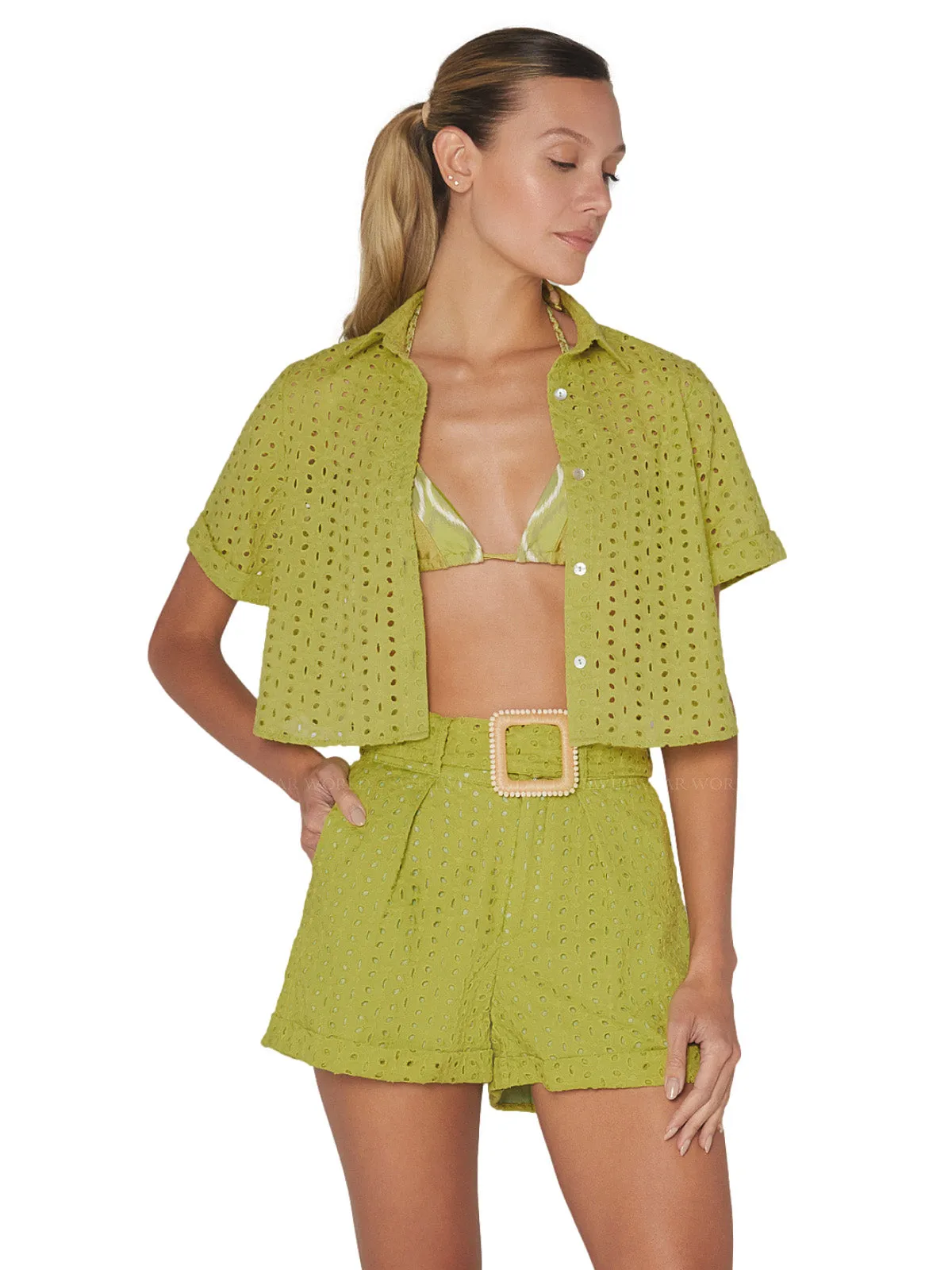 Ama Eyelet Shirt-Zubi Eyelet Shorts ::RET