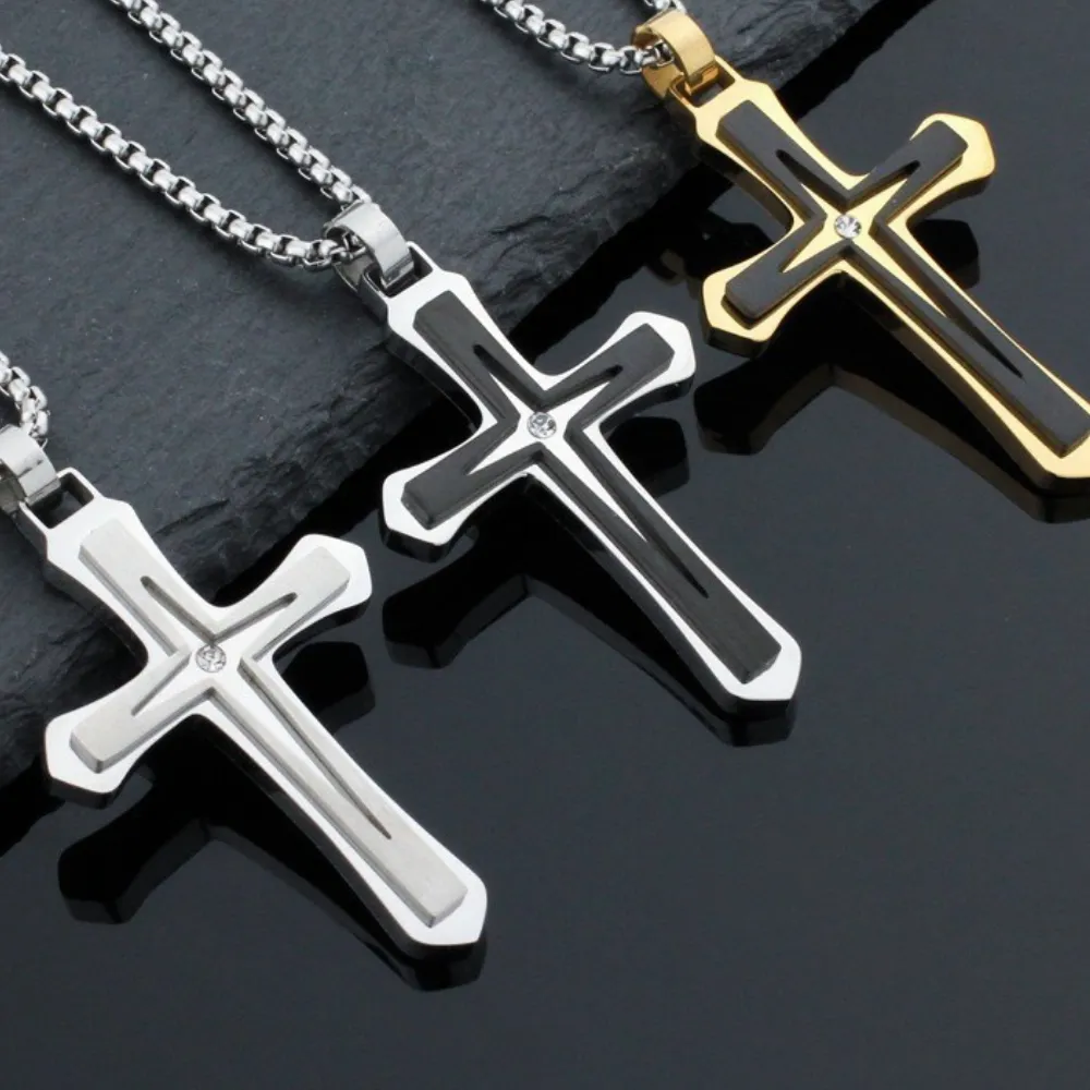 American Two Color Cross Necklace