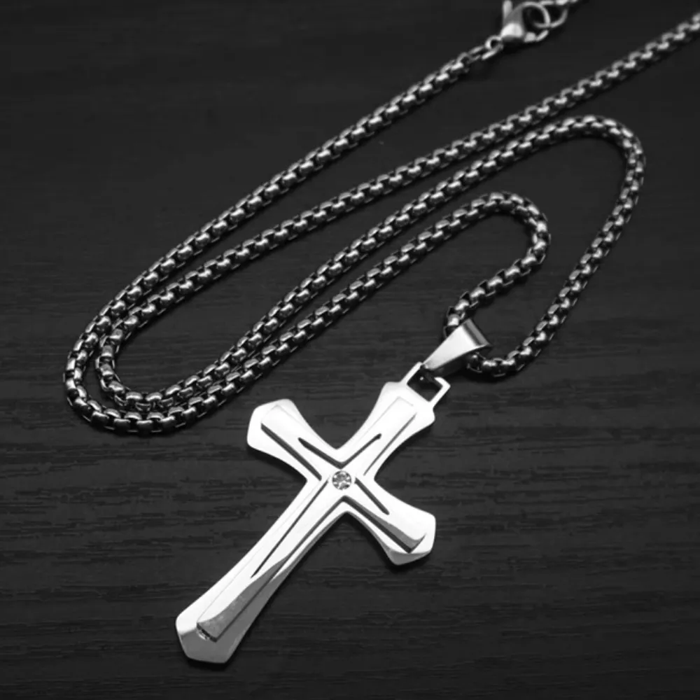 American Two Color Cross Necklace