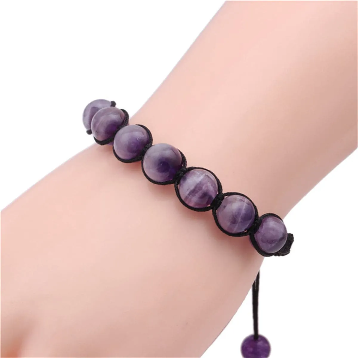 Amethyst & Lapis Beaded Stretch Bracelet