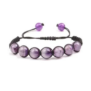 Amethyst & Lapis Beaded Stretch Bracelet