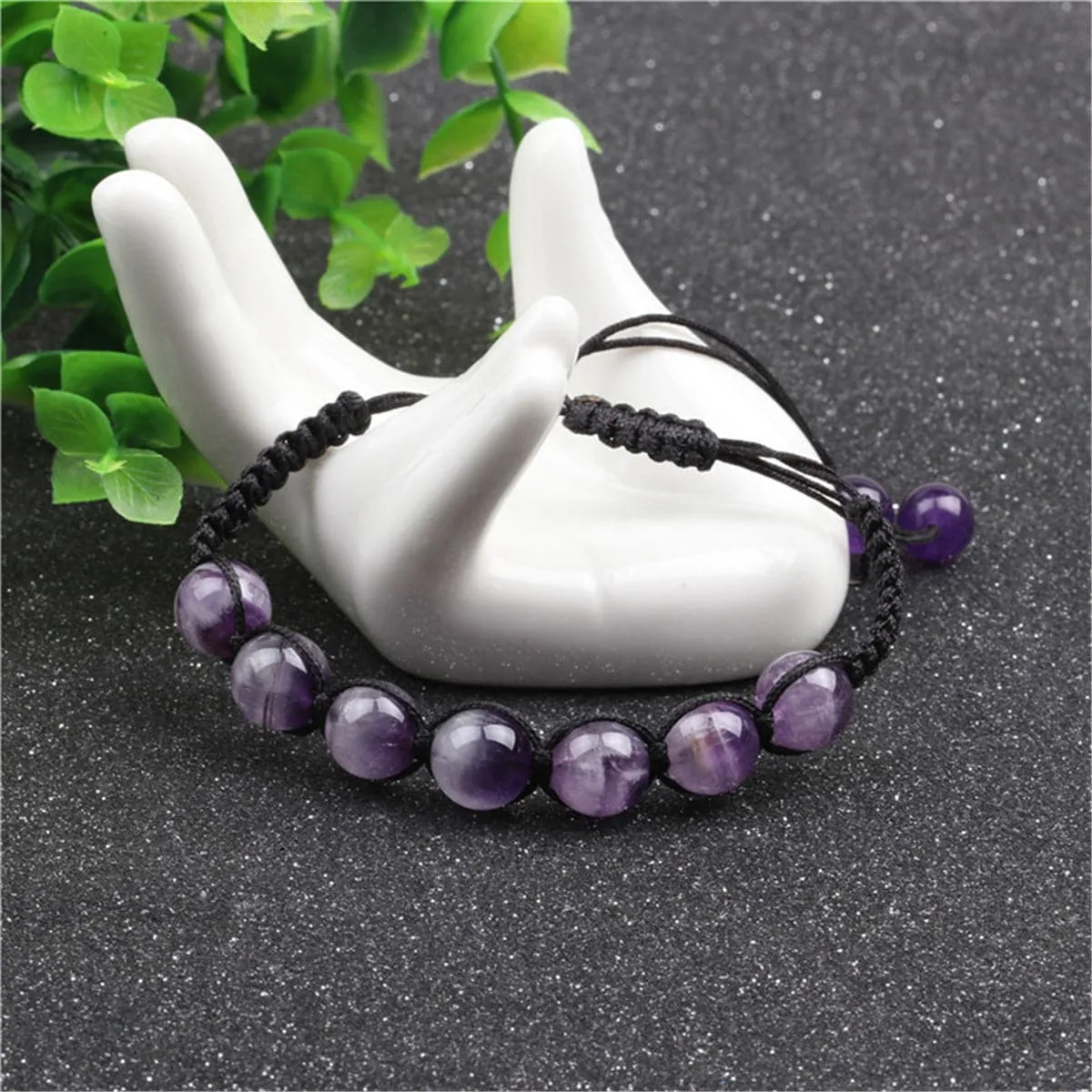 Amethyst & Lapis Beaded Stretch Bracelet
