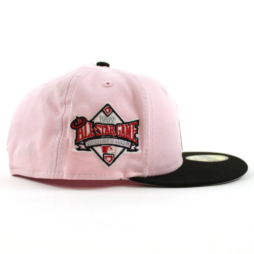 Anaheim Angels 1989 All-Star Game New Era 59Fifty Fitted Hat (GITD Pink Black Visor Grey Under Brim)