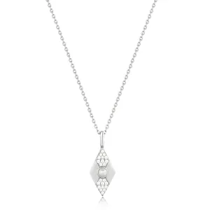 Ania Haie Silver Pearl Geometric Pendant Necklace