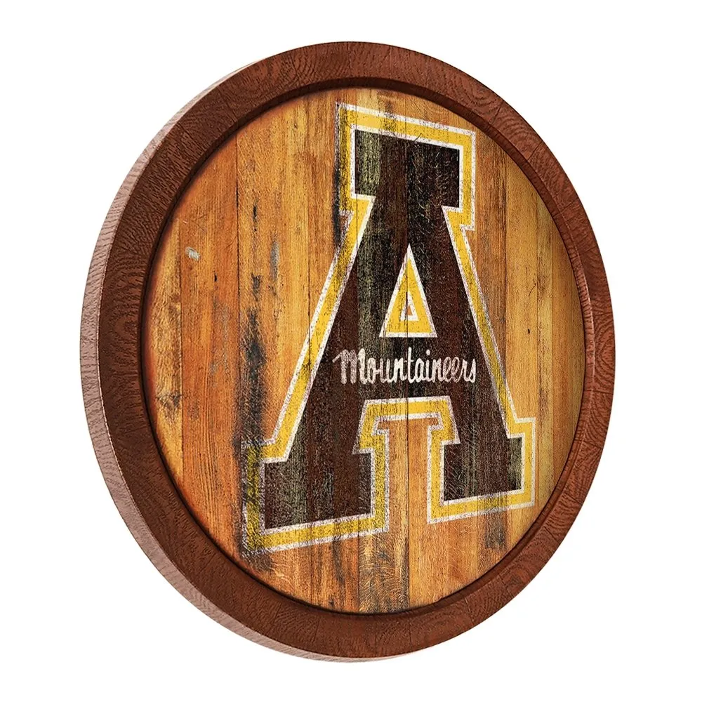 Appalachian State Mountaineers: Weathered "Faux" Barrel Top Sign
