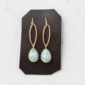Aquamarine Pear and Marquise Link Earrings