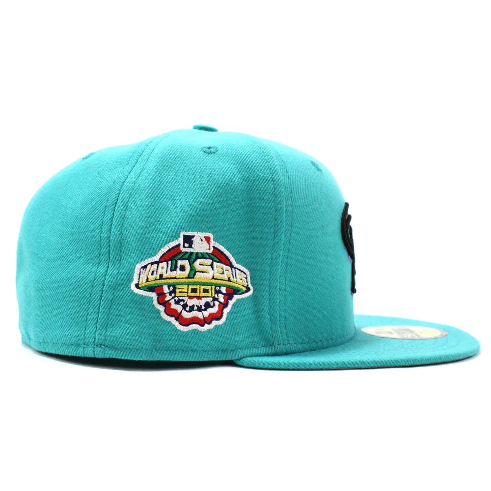 Arizona Diamondbacks 2001 World Series New Era 59Fifty Fitted Hat (Teal Gray Under Brim)