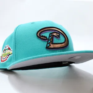 Arizona Diamondbacks 2001 World Series New Era 59Fifty Fitted Hat (Teal Gray Under Brim)