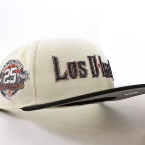 Arizona Diamondbacks (Los D backs) Arizona Born 25Th Anniversary New Era 59Fifty Fitted Hat (Chrome White Black Gray Under Brim)