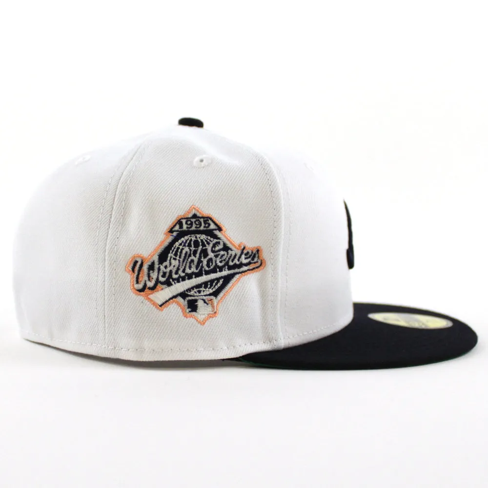 Atlanta Braves 1995 World Series  New Era 59Fifty Fitted Hat (GITD White Navy Green Under Brim)