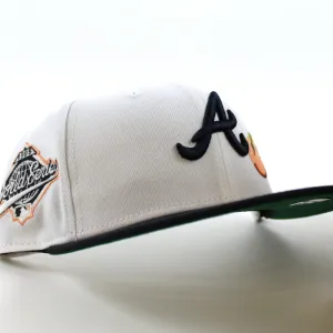 Atlanta Braves 1995 World Series  New Era 59Fifty Fitted Hat (GITD White Navy Green Under Brim)