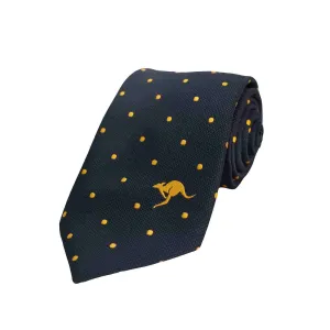 Australian Neck Tie Large Spot Kangaroo Gold