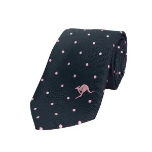 Australian Neck Tie Large Spot Kangaroo Pink