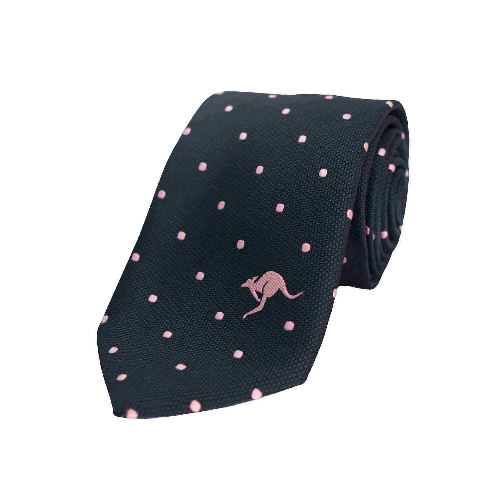 Australian Neck Tie Large Spot Kangaroo Pink
