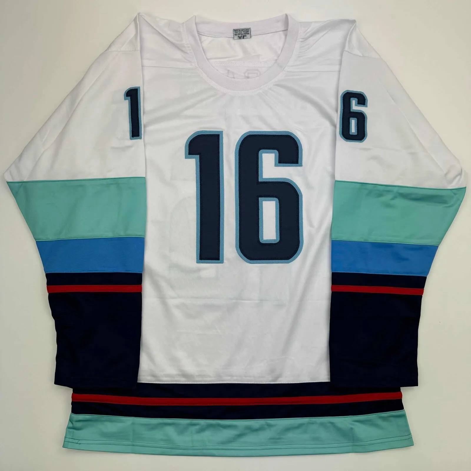 Autographed/Signed Jared McCann Seattle White Hockey Jersey JSA COA
