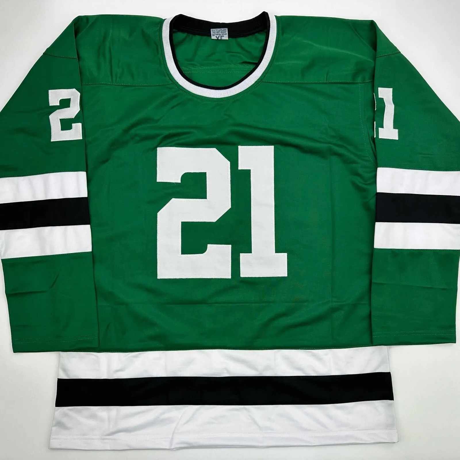 Autographed/Signed Jason Robertson Dallas Green Hockey Jersey JSA COA