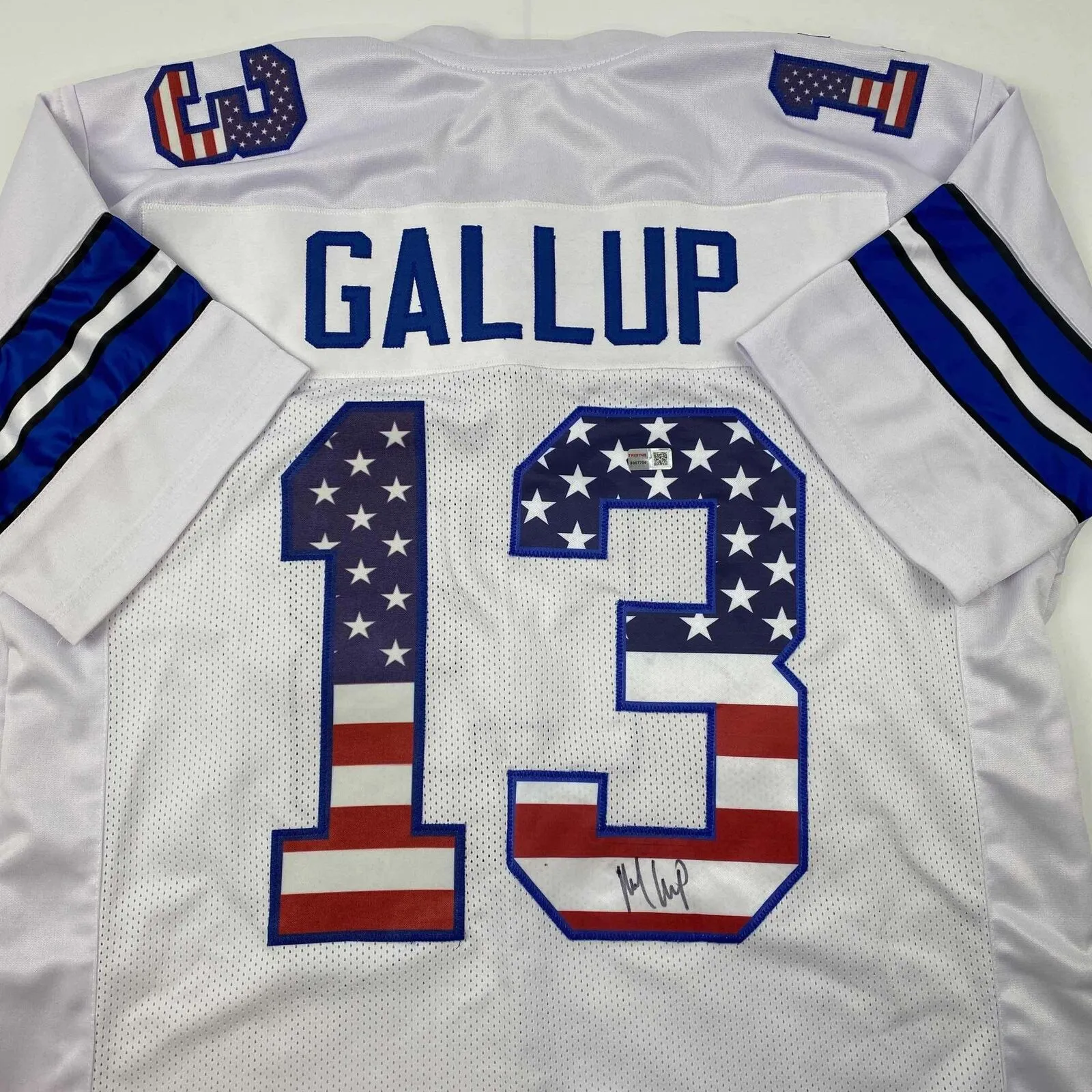 Autographed/Signed Michael Gallup Dallas America's Team White Jersey Tristar COA