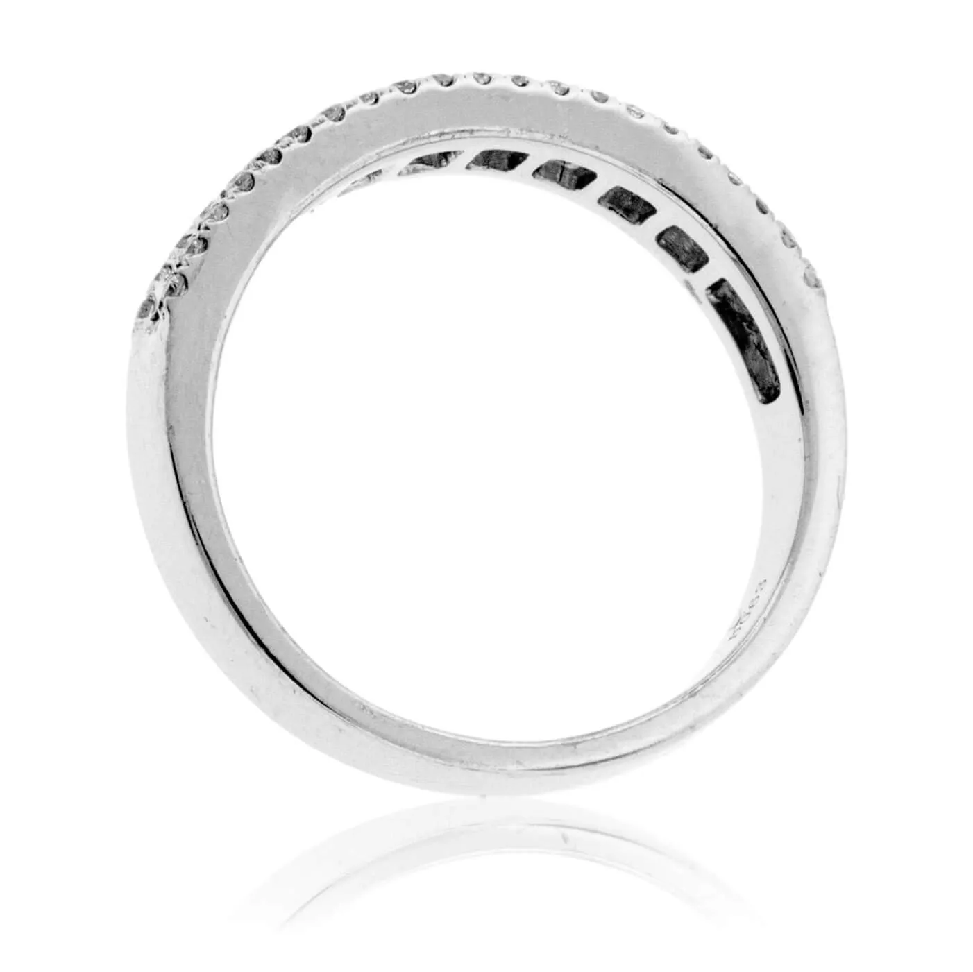 Baguette Diamond & Double Row Round Diamond Ring