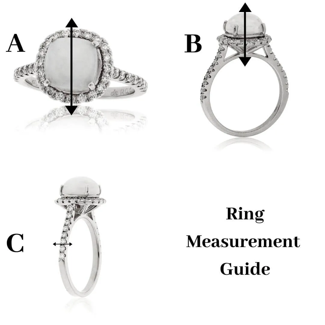 Baguette Diamond & Double Row Round Diamond Ring