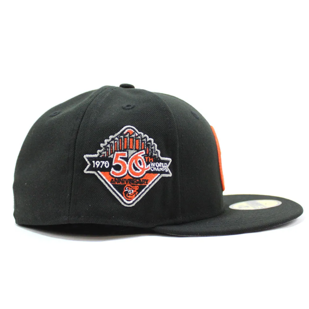 Baltimore Orioles 50TH Anniversary 59Fifty New Era Fitted Hat (Black Grey Under Brim)