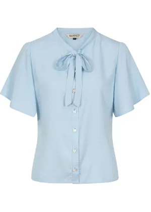 Banned May Wave Blouse Blue