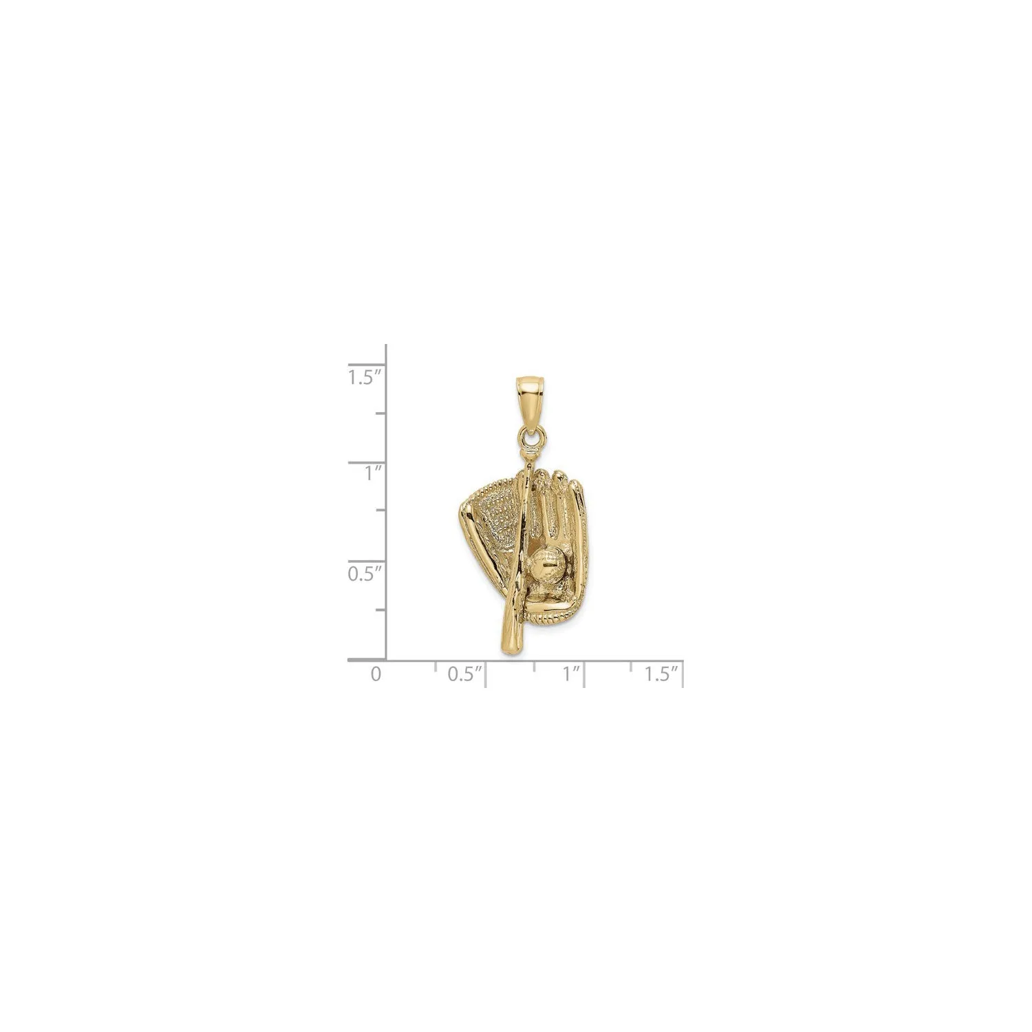 Baseball, Glove and Bat Pendant (14K)